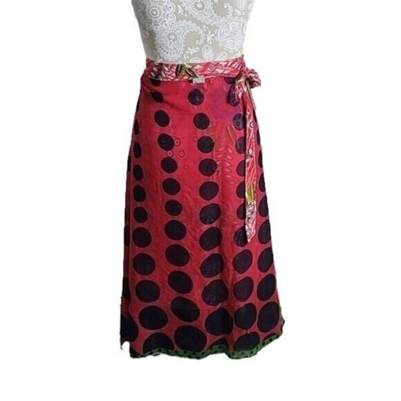Reversible Colorful Wrap Skirt Midi fun prints size free size or one size - Picture 5 of 7